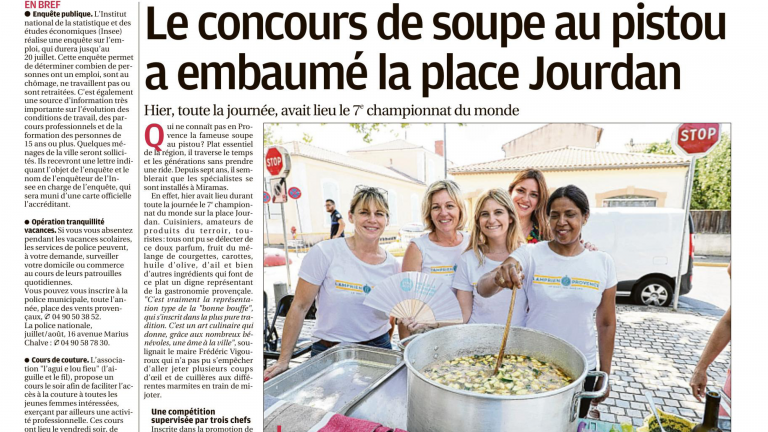 Lamprien Provence au championnat du monde de soupe au Pistou !